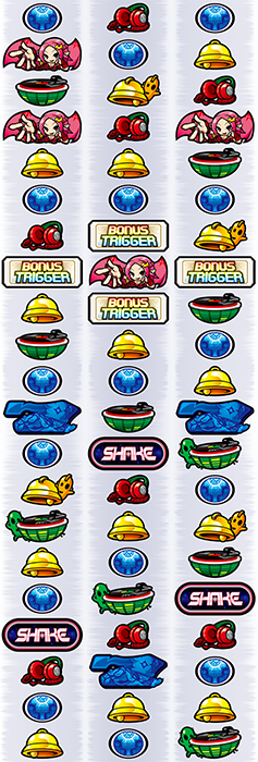 SHAKEボーナストリガーのリール配列